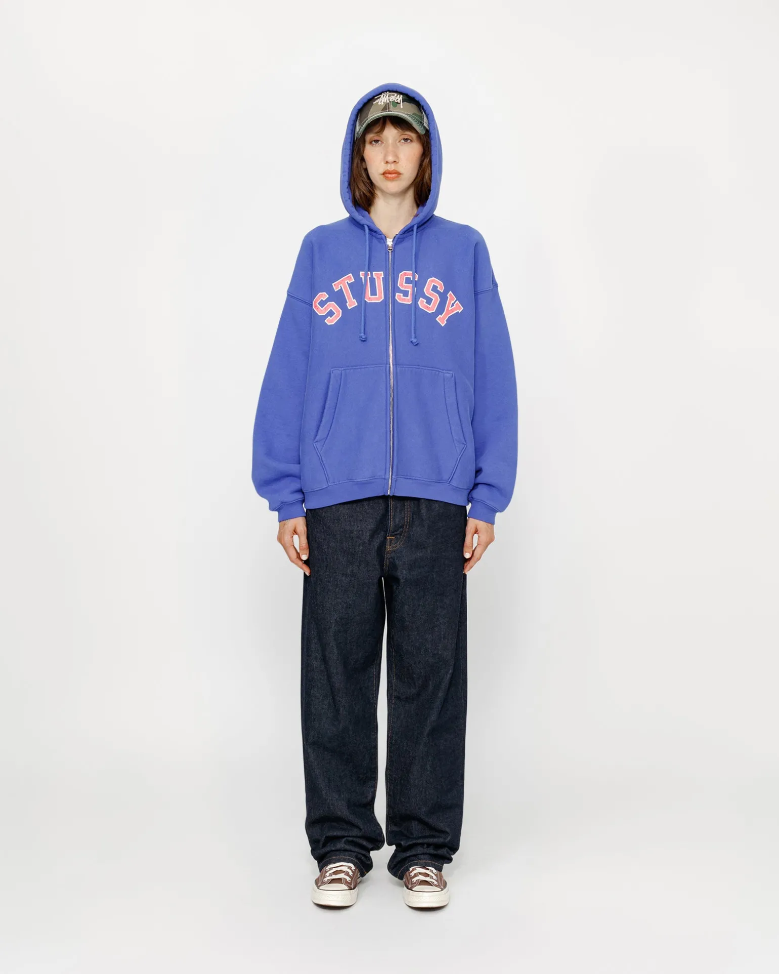 AUSGEWASCHENER GRAFIK-ZIP-HOODIE