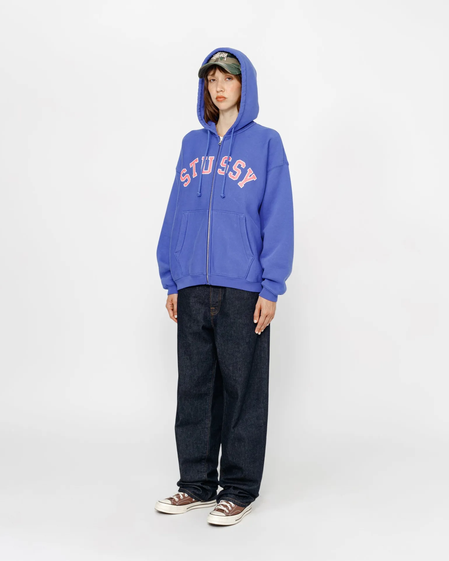 AUSGEWASCHENER GRAFIK-ZIP-HOODIE