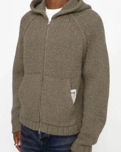CHUNKY KNIT ZIP HOODIE