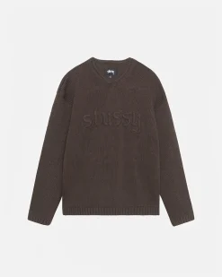 EMBROIDERED V-NECK LOGO SWEATER