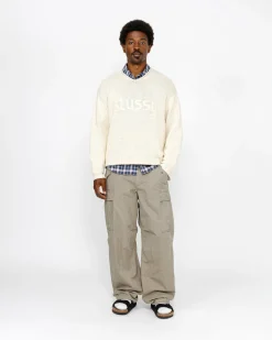 EMBROIDERED V-NECK LOGO SWEATER