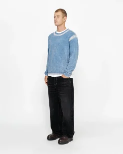FADED COTTON KNIT CREW