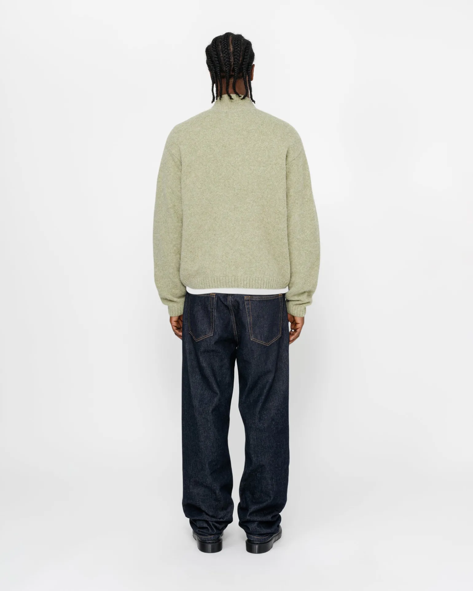 GEBÜRSTETER MERINO-SWEATER MIT DURCHGEHENDEM REISSVERSCHLUSS