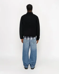 GEBÜRSTETER MERINO-SWEATER MIT DURCHGEHENDEM ZIP