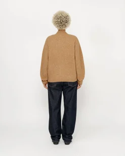 GEBÜRSTETER MERINO-SWEATER MIT DURCHGEHENDEM REISSVERSCHLUSS