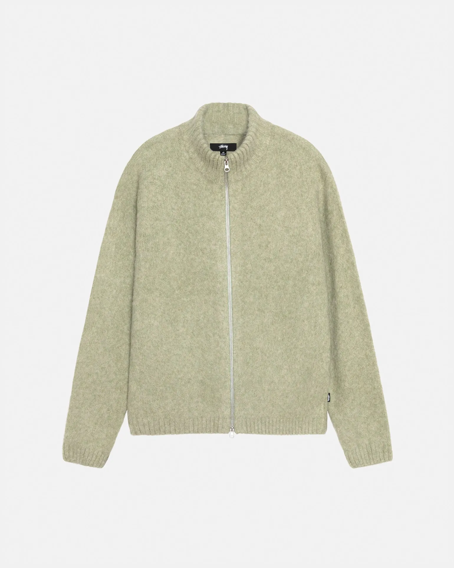 GEBÜRSTETER MERINO-SWEATER MIT DURCHGEHENDEM REISSVERSCHLUSS