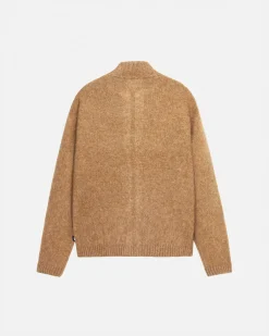 GEBÜRSTETER MERINO-SWEATER MIT DURCHGEHENDEM REISSVERSCHLUSS