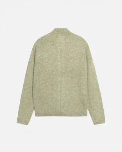 GEBÜRSTETER MERINO-SWEATER MIT DURCHGEHENDEM REISSVERSCHLUSS