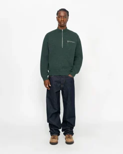 HALF ZIP MOCK NECK SWEATER