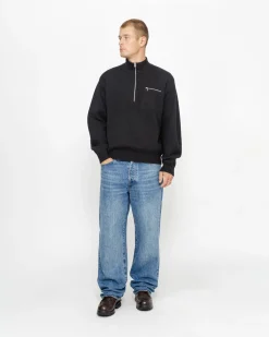 HALF ZIP MOCK NECK SWEATER