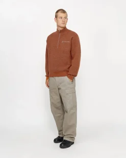 HALF ZIP MOCK NECK SWEATER