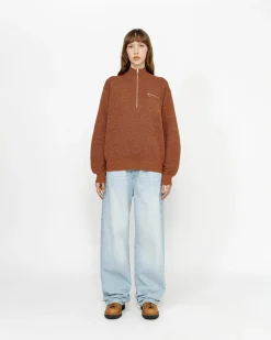 HALF ZIP MOCK NECK SWEATER