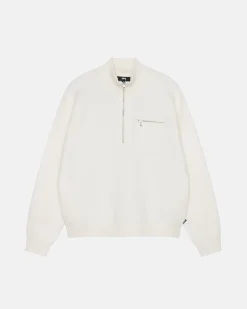 HALF ZIP MOCK NECK SWEATER