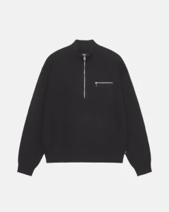 HALF ZIP MOCK NECK SWEATER