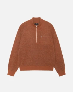 HALF ZIP MOCK NECK SWEATER