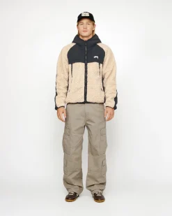 SHERPA PANELED HOODED JACKET