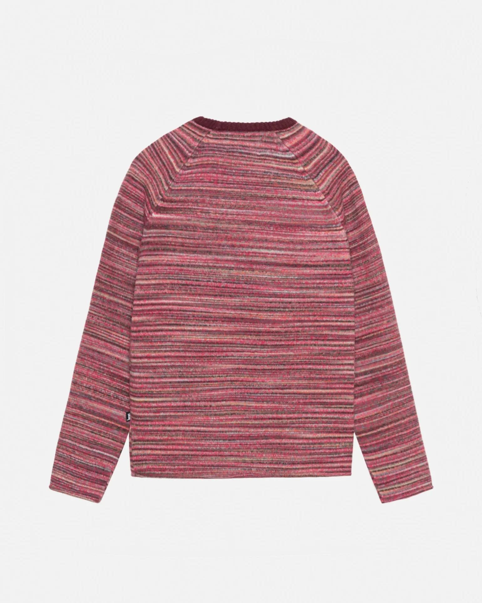 TEXTURED KNIT CONTRAST COLLAR CREW