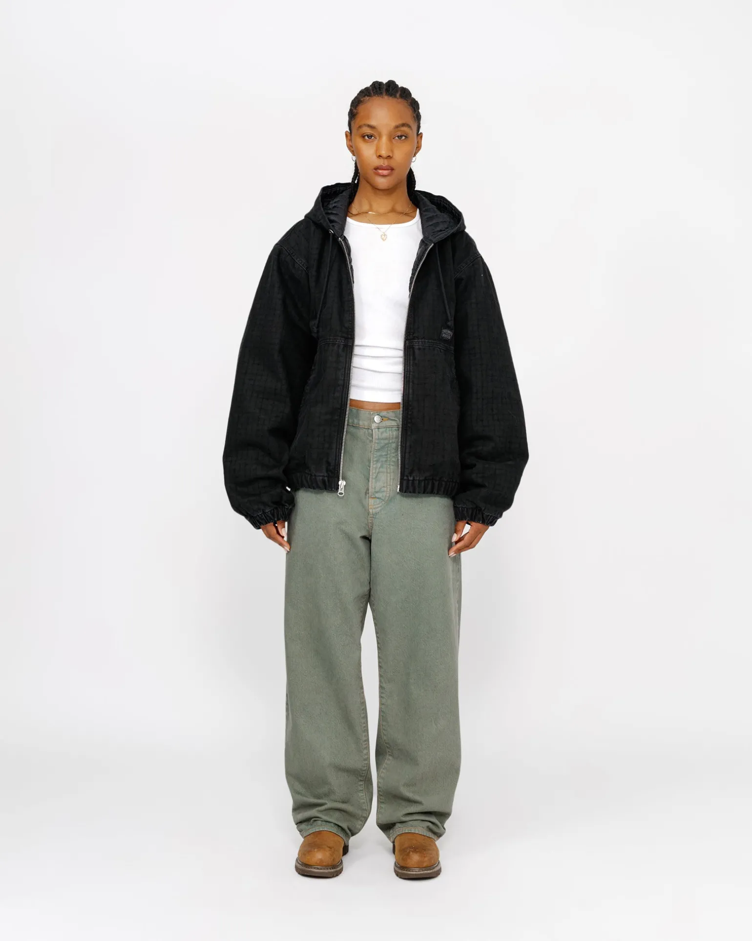 WORK JACKET CANVAS NEEDLE PUNCH