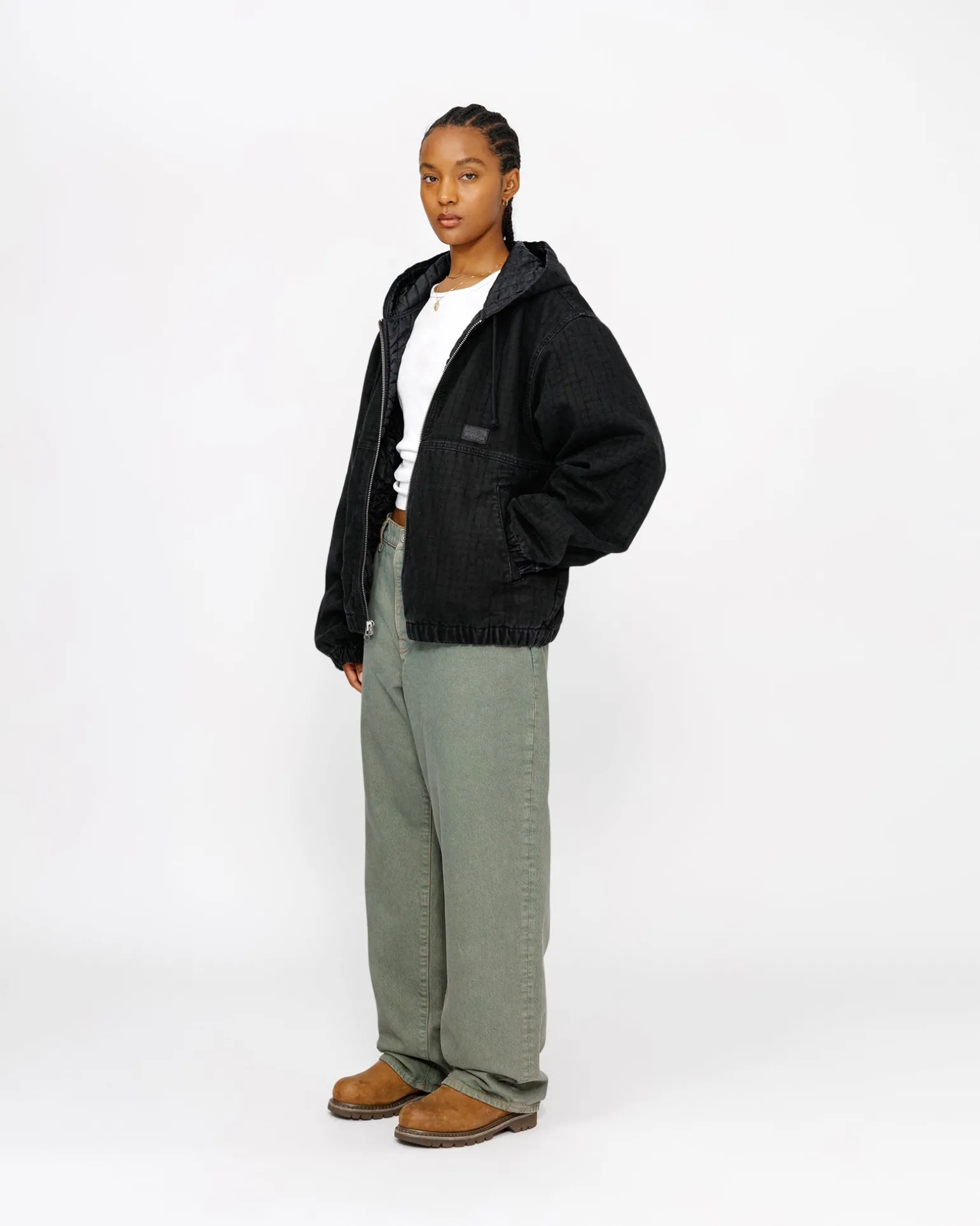 WORK JACKET CANVAS NEEDLE PUNCH