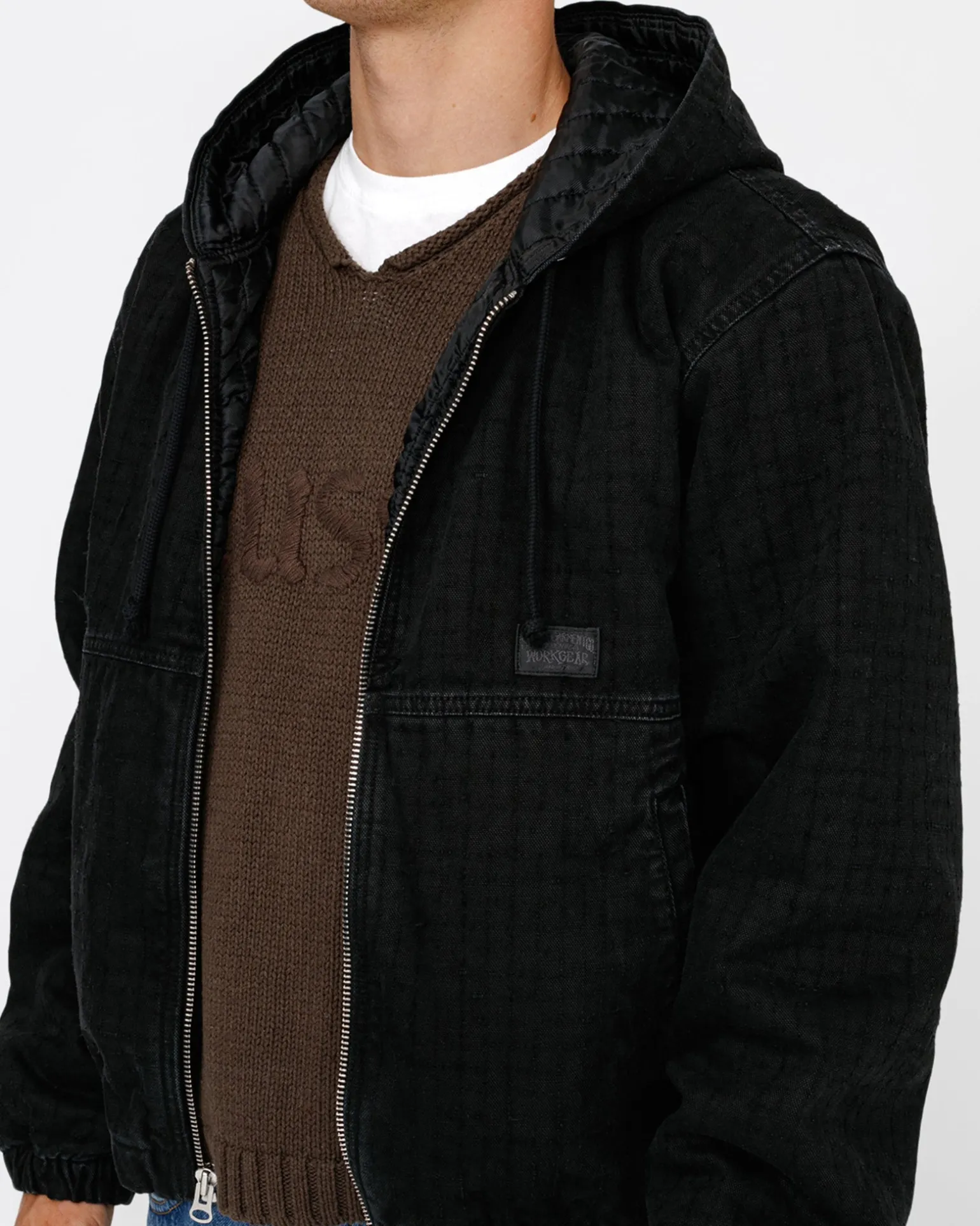 WORK JACKET CANVAS NEEDLE PUNCH