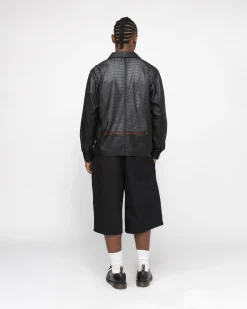 ZIP SHIRT PERFORATED LEATHER