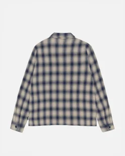 ZIP SHIRT TWISTED YARN PLAID