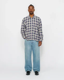 ZIP SHIRT TWISTED YARN PLAID