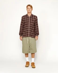 ZIP SHIRT TWISTED YARN PLAID