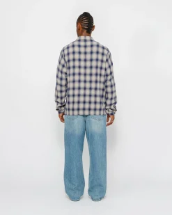 ZIP SHIRT TWISTED YARN PLAID