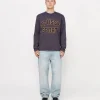 Zweifarbiges Baumwollmesh Crewneck