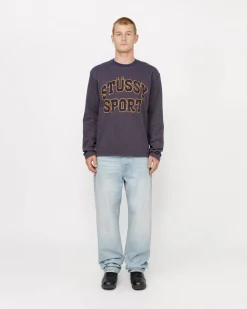 Zweifarbiges Baumwollmesh Crewneck